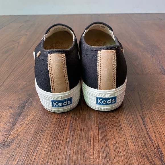 Rifle Paper Co. X Keds Floral Beaded Platform Slip On Black Sneakers SZ 6 - Picture 8 of 15